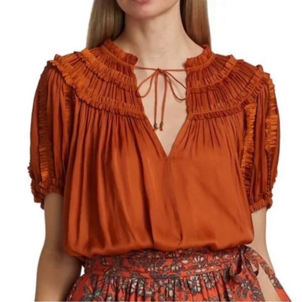 Ulla Johnson Aimee Blouse in Copper